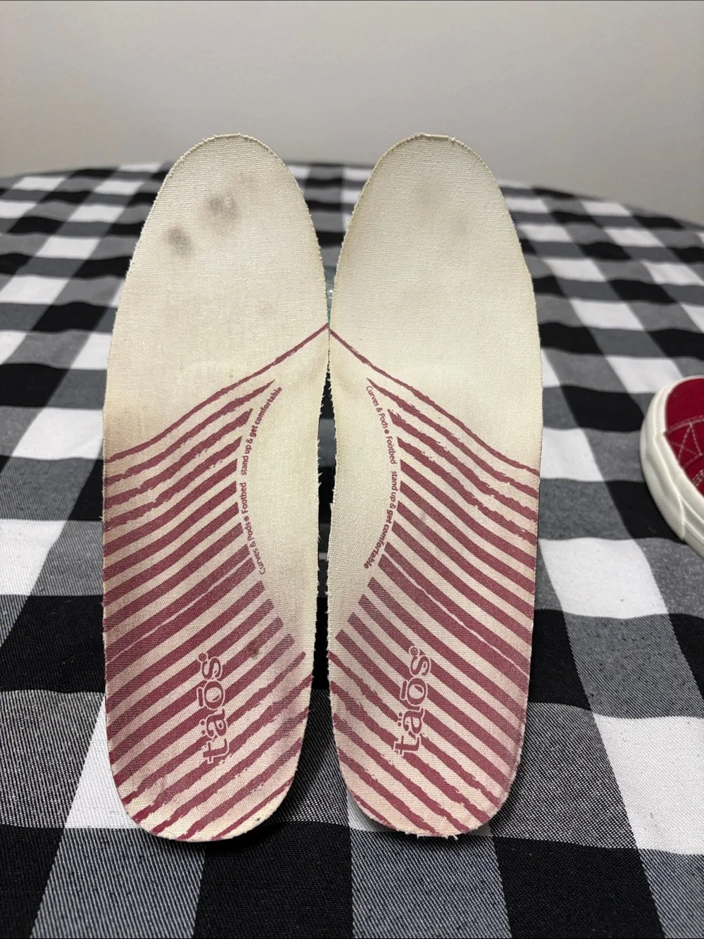 Taos EZ SOUL Women's Red Canvas Slip-On Casual Shoes Mules ARCH Support Comfort